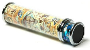 Faux Stone Cylinder Kaleidoscope in Nautical Paper