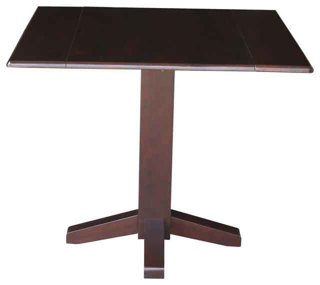 Square Dual Drop Leaf Dining Table, Rich Mocha, 36"x36 ...