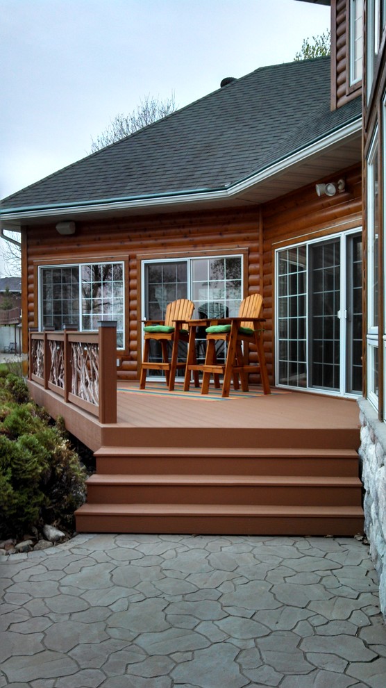 Mountain style backyard deck photo