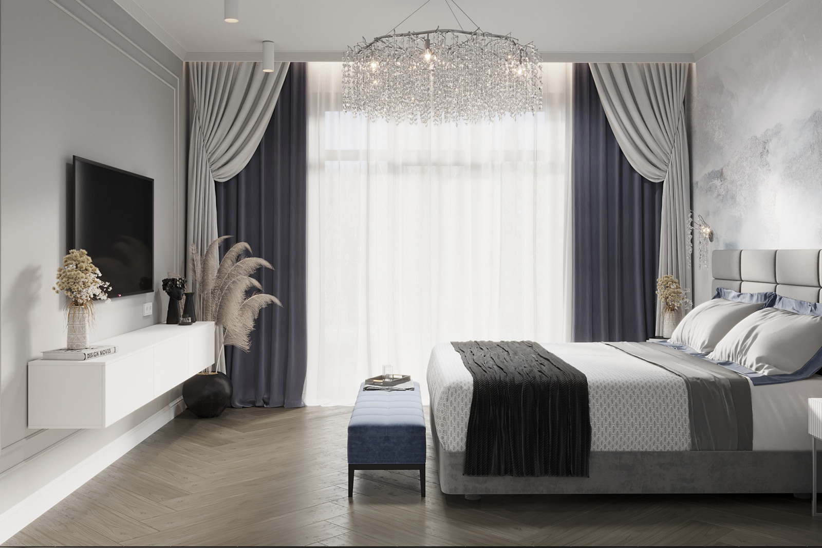 Одноэтажный дом в неоклассике