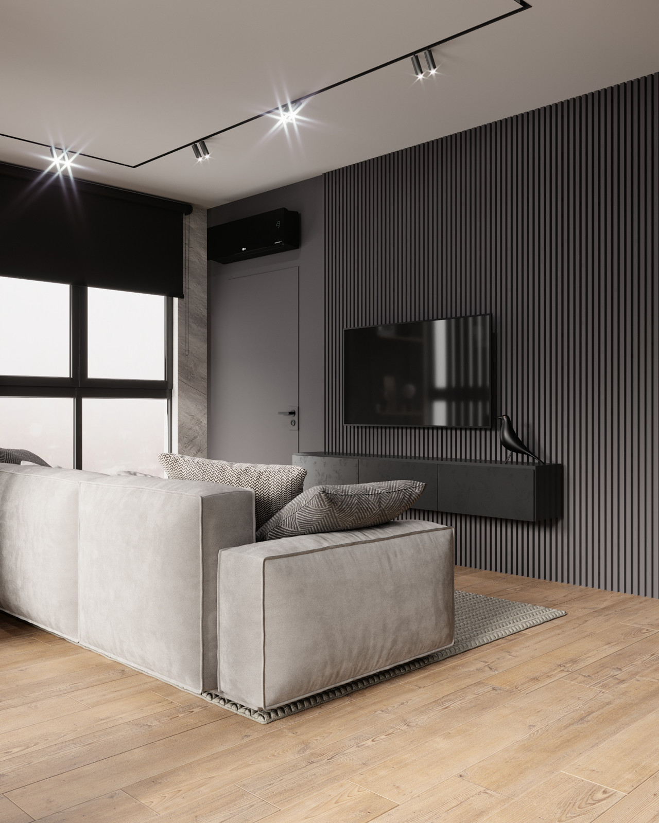 Брутальная квартира с элементами минимализма 65