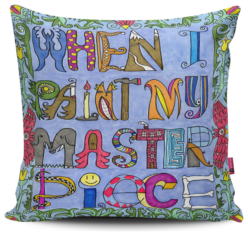 16"x16" Double Sided Pillow, "When I Paint My Masterpiece" by Bill Douglas