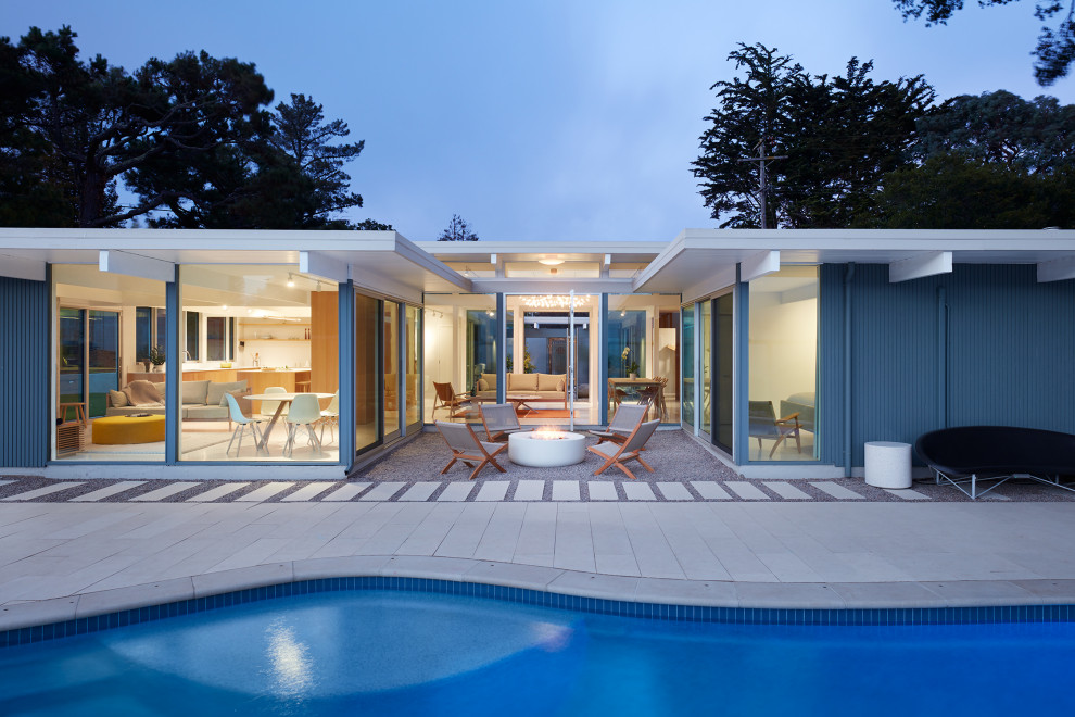 Inspiration for a midcentury backyard kidney-shaped pool in San Francisco.