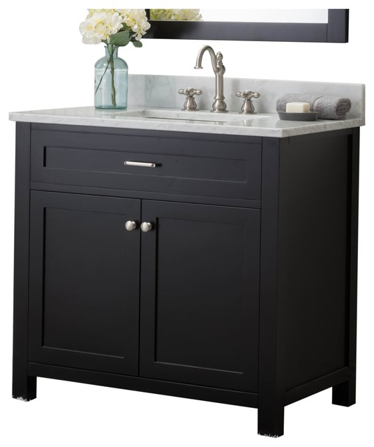 Springfield 36" Single Bathroom Vanity in Espresso Transitional