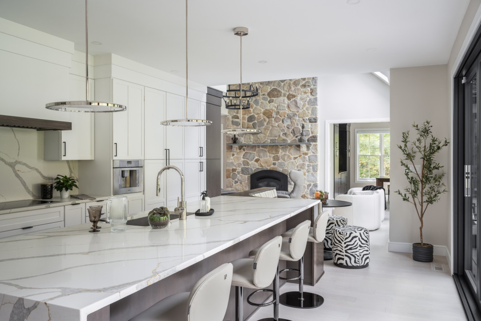 Warm Modern Kitchen Designed for Hosting - Modern - Kitchen ...