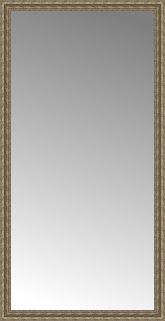 40"x77" Custom Framed Mirror, Distressed Silver