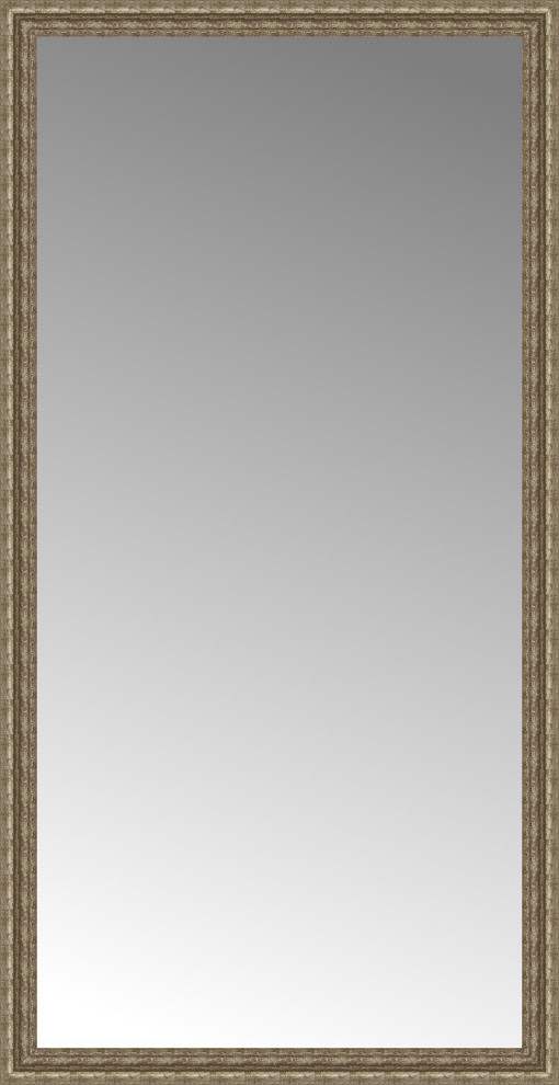 40"x77" Custom Framed Mirror, Distressed Silver