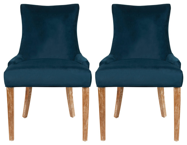 Safavieh Amanda Dining Chairs, Set of 2, Navy Cotton