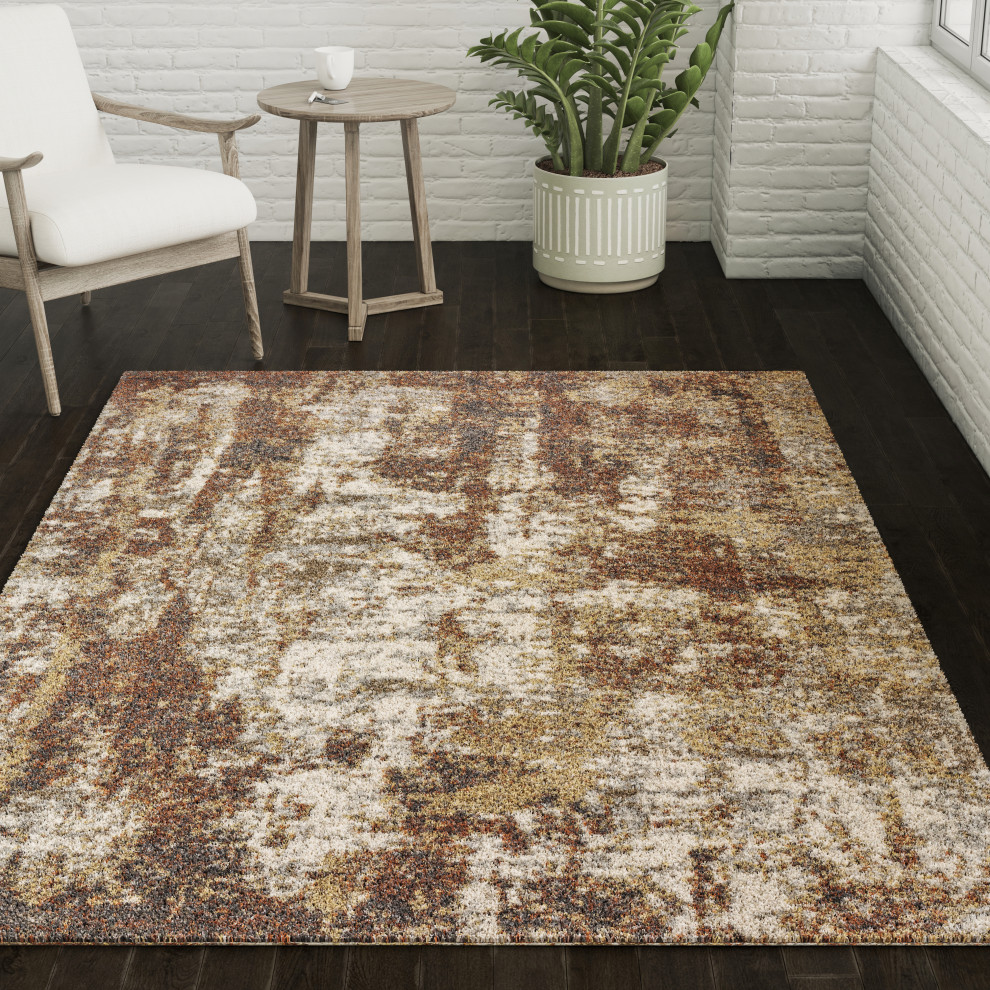 Dalyn Orleans Or13 Organic and Abstract , Shag Rug, Spice, 5'1"x7'5"