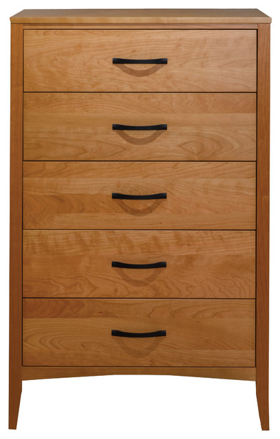 Dover 5 Drawer Chest Natural Cherry Transitional Dressers