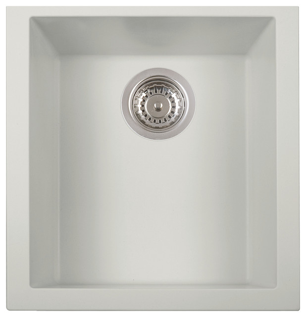 17" UndermountRectangular Granite Composite Kitchen Prep Sink, Biscuit