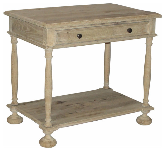 Washed Oak Nightstand Traditional Nightstands And Bedside Tables