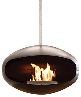 Cocoon Aeris Black Hanging Fireplace - Modern - Indoor Fireplaces ... Cocoon Aeris Black Hanging Fireplace - Modern - Indoor Fireplaces ...