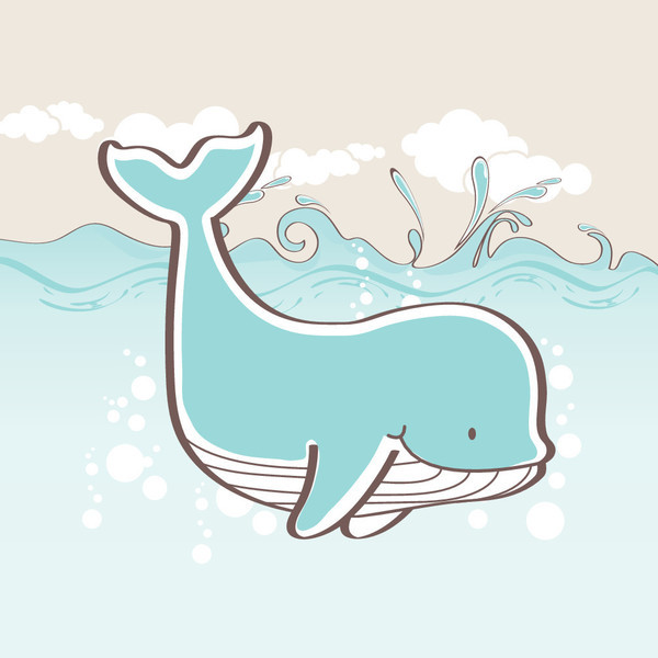 Whale Wall Art whale white clouds ocean" canvas wall art, light blue Whale Wall Art whale white clouds ocean" canvas wall art, light blue