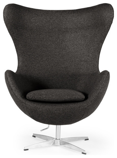 Kardiel Amoeba Cashmere Wool Chair, Citron Boucle, Charcoal Tweed