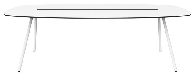 Large A-Lowha Long Board Table, White, White Frame