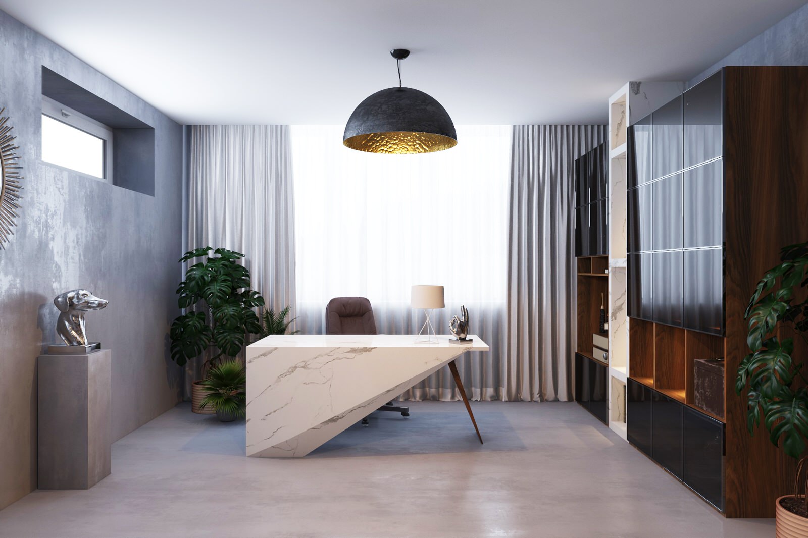 Проект рабочего кабинета в частном доме