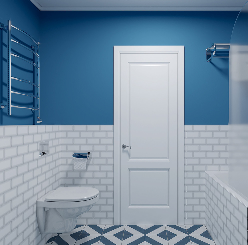Дизайн санузла в синих тонах