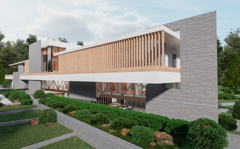 Дом парящий над  рельефом 2700 м2