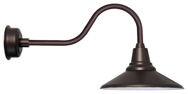 Calla Led Barn Light With Rustic Arm 14 Contemporary Outdoor Calla Led Gooseneck Barn Light Mahogany Bronze
