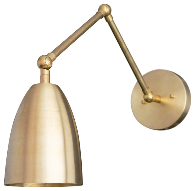 Brass Gold Double Head Swing Arm Wall Lamp Adjustable Metal Wall Light Fixtures 