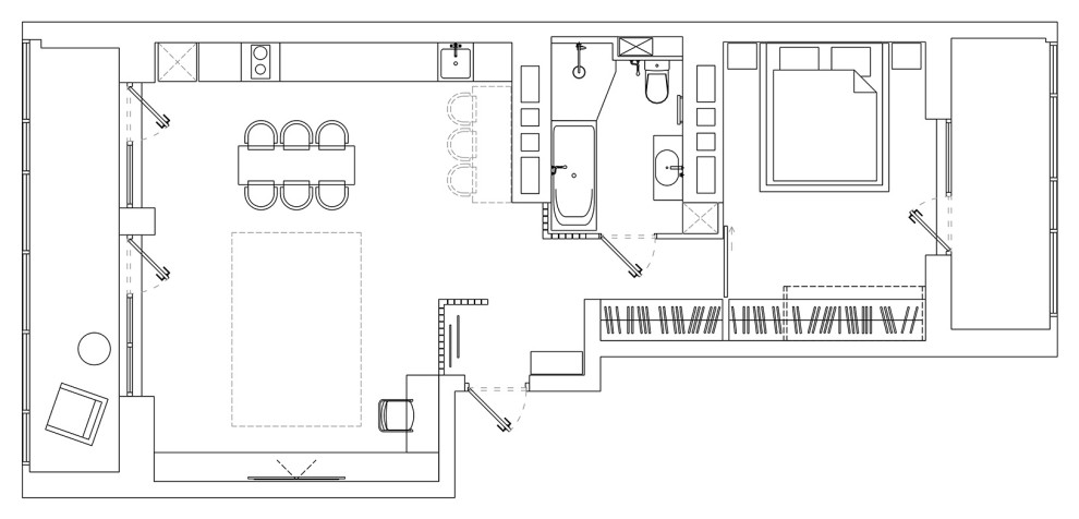 Ascetic traveler | 81 кв. м | Проект квартиры в стиле минимализм