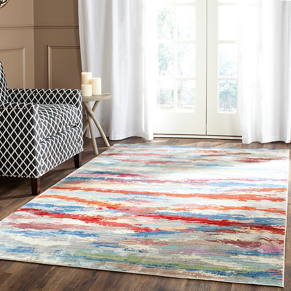 Safavieh Valencia Val219K Rug, Multi, 2'3" x 8'0" Contemporary Hall