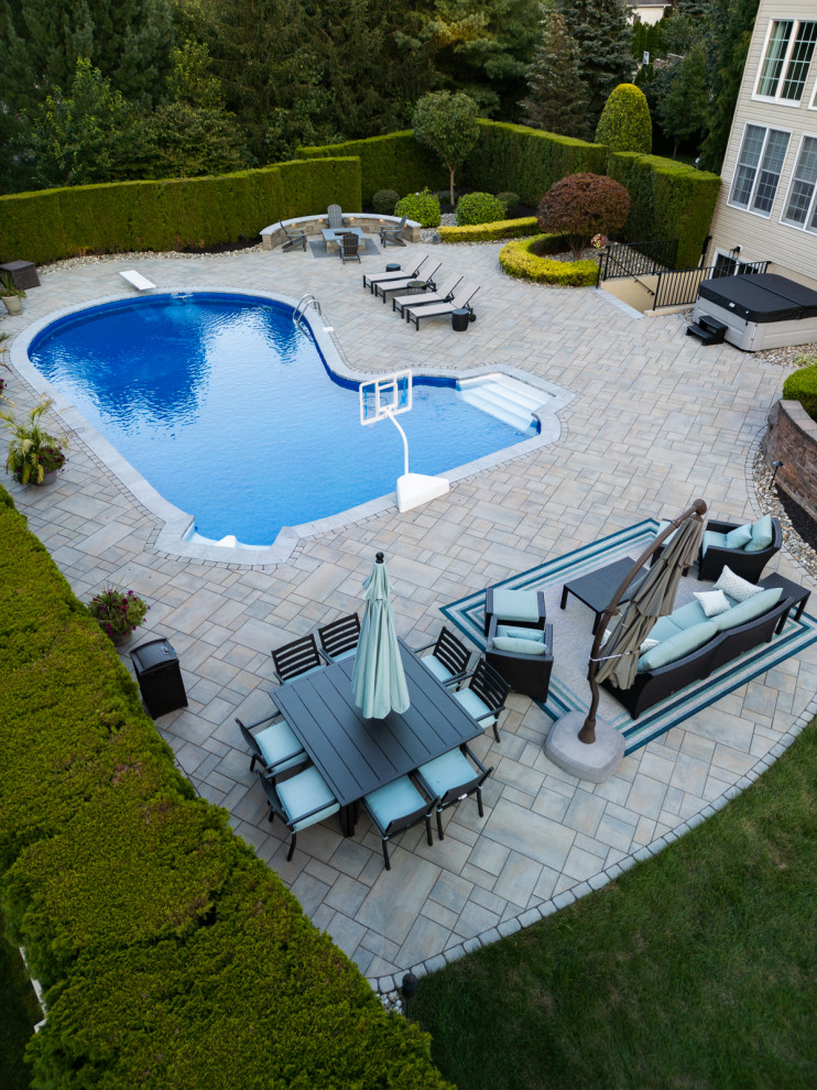 Manalapan, NJ: Pool Renovation & Paver Patio