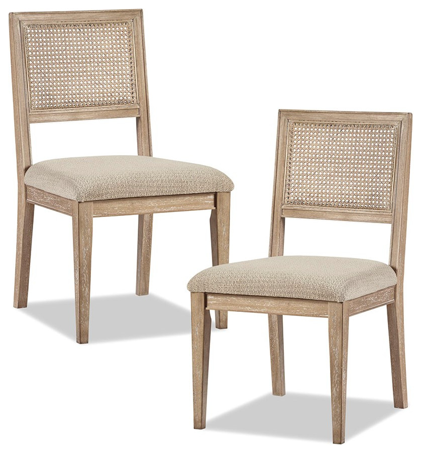 INK+IVY Kelly Cane Dining Side Chairs, Set of 2 Tropical Dining
