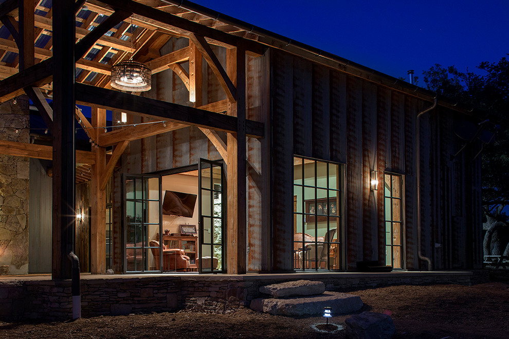 PARTY BARN Rustic Patio Austin by Rehme Steel Windows & Doors