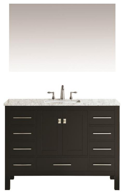 Eviva Aberdeen 48 Solid Wood Bathroom, Karson 42 Single Bathroom Vanity Set With Mirror