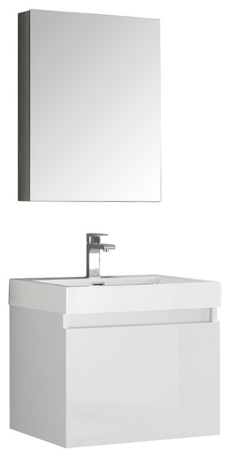 Fresca Nano 24 White Modern Bathroom Vanity Medicine Cabinet Contemporary Bathroom Vanities And Sink Consoles By Bathroom Marketplace