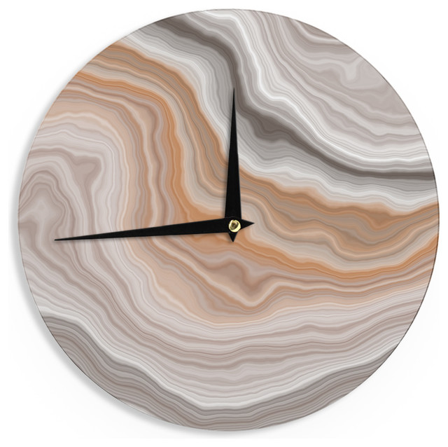 Kess Original Burnt Orange Geological Wall Clock Contemporary Kess Original Burnt Orange Geological Wall Clock