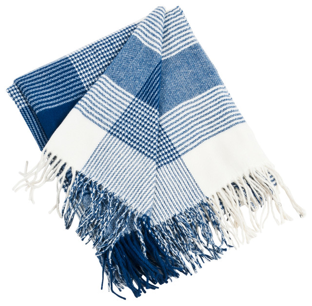 Classic Plaid Throw Blanket, 50"x60" Farmhouse Throws by Fennco