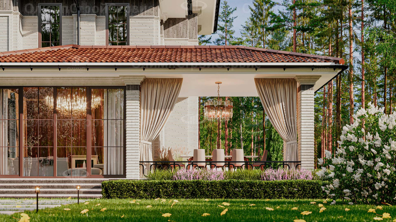 Двухэтажный дом «Трейси» в современном стиле с патио