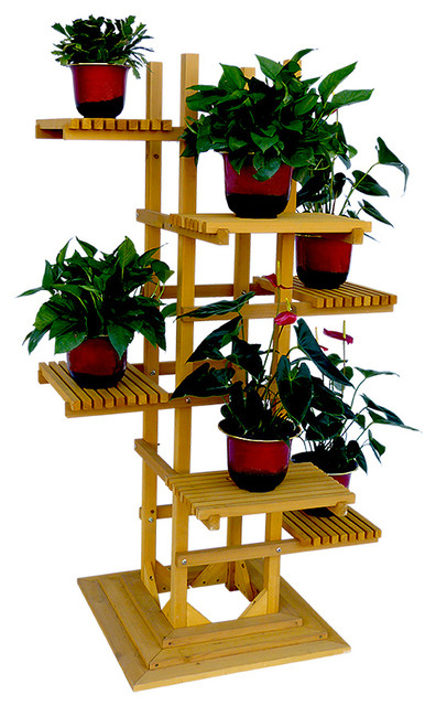 6 Tier Wooden Pedestal Plant Stand Transitional Stands And 6 Tier Wooden Pedestal Plant Stand