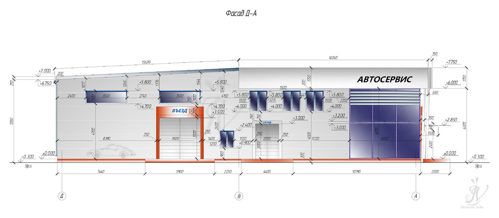 Архитектурно-планировочное решение станции тех. обслуживания
