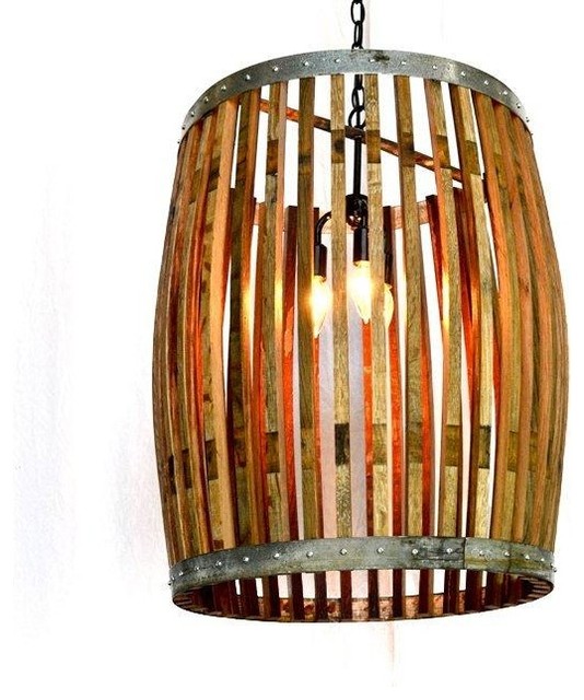 wine barrel pendant light