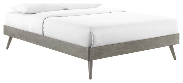 Margo Full Wood Platform Bed Frame, Gray