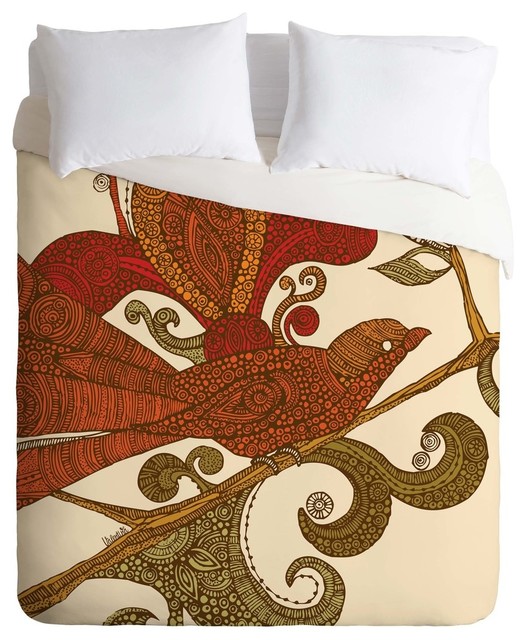 Deny Designs Valentina Ramos The Orange Bird Duvet Cover