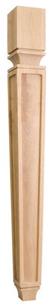 Mission Style Tapered Wood Post, Alder