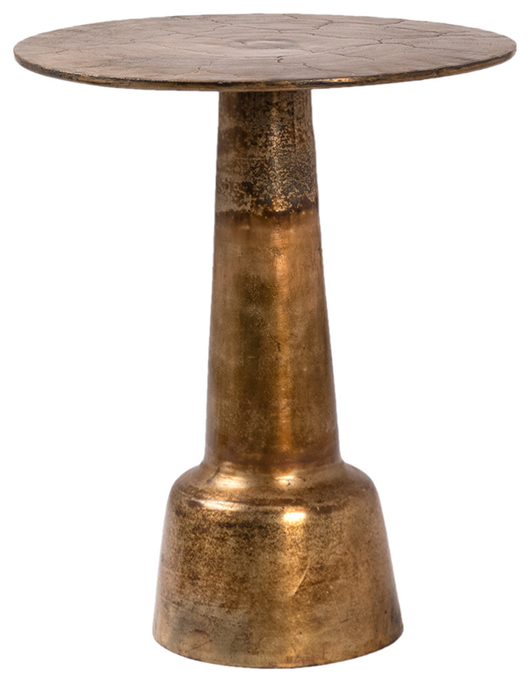 Brass Pedestal Side Table Transitional Side Tables And End Tables