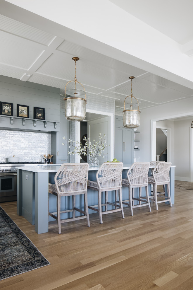 Example of a transitional home design design in Chicago