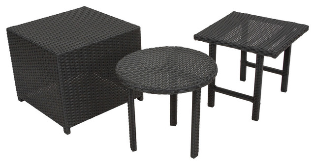 Laguna Outdoor Wicker Table 3 Piece Set Tropical Laguna Outdoor Wicker Table 3 Piece Set