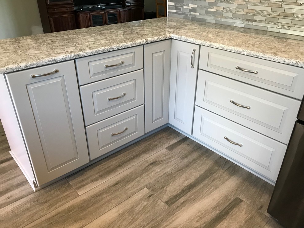 Transitional Kitchen Update Done With New Cabinets in a Painted Boulder ...