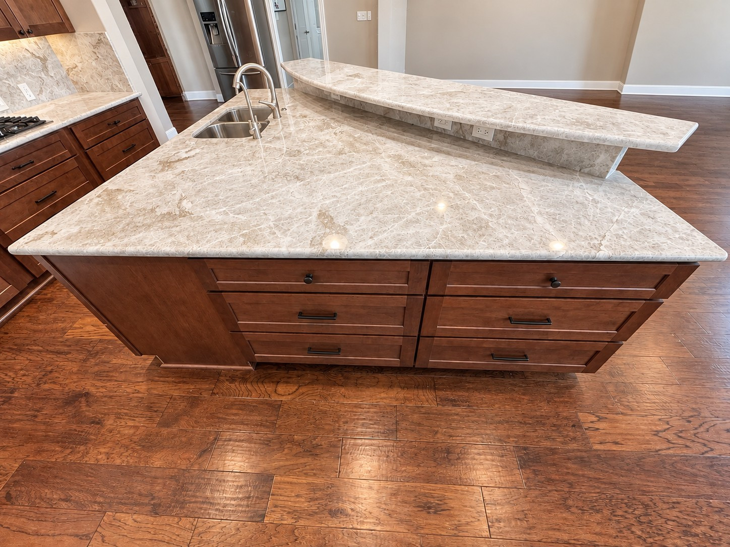 Contemporary Kitchen Remodel with Oversized Island in Cypress, TX