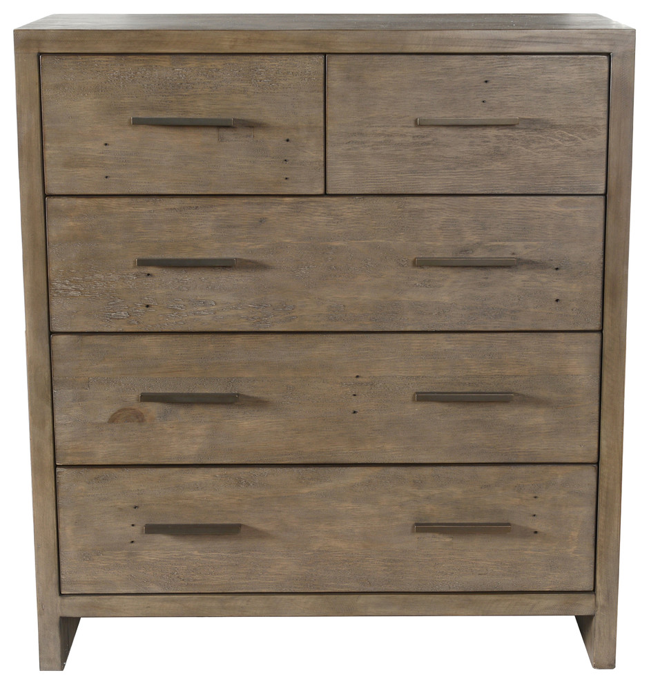 Avoca Reclaimed Pine 5 Drawer Dresser By Kosas Home Transitional