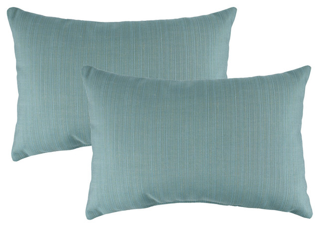 Austin Horn Classics Sunbrella Dupione Celeste Boudoir Outdoor Pillow Set Of 2 Contemporary