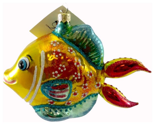 laved italian ornaments fish gold and teal glass mouth blown christmas st7670 - Fish Christmas Ornaments laved italian ornaments fish gold and teal glass mouth blown christmas st7670 - Fish Christmas Ornaments