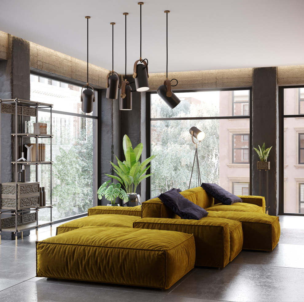 Модульные пуховые диван